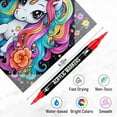 thumbnail image 3 of 72 Colors Acrylic Paint Markers, Dual Tip with Fine Tip and Brush Tip Pens for Stone, Wood, Calligraphy, Canvas, Ceramic, Metal, Glass, Rock Painting, DIY Crafts Art Supplies Kit, 3 of 9