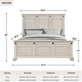 thumbnail image 7 of Roundhill Furniture Renova Distressed Parchment Wood Panel Bed, King, 7 of 7