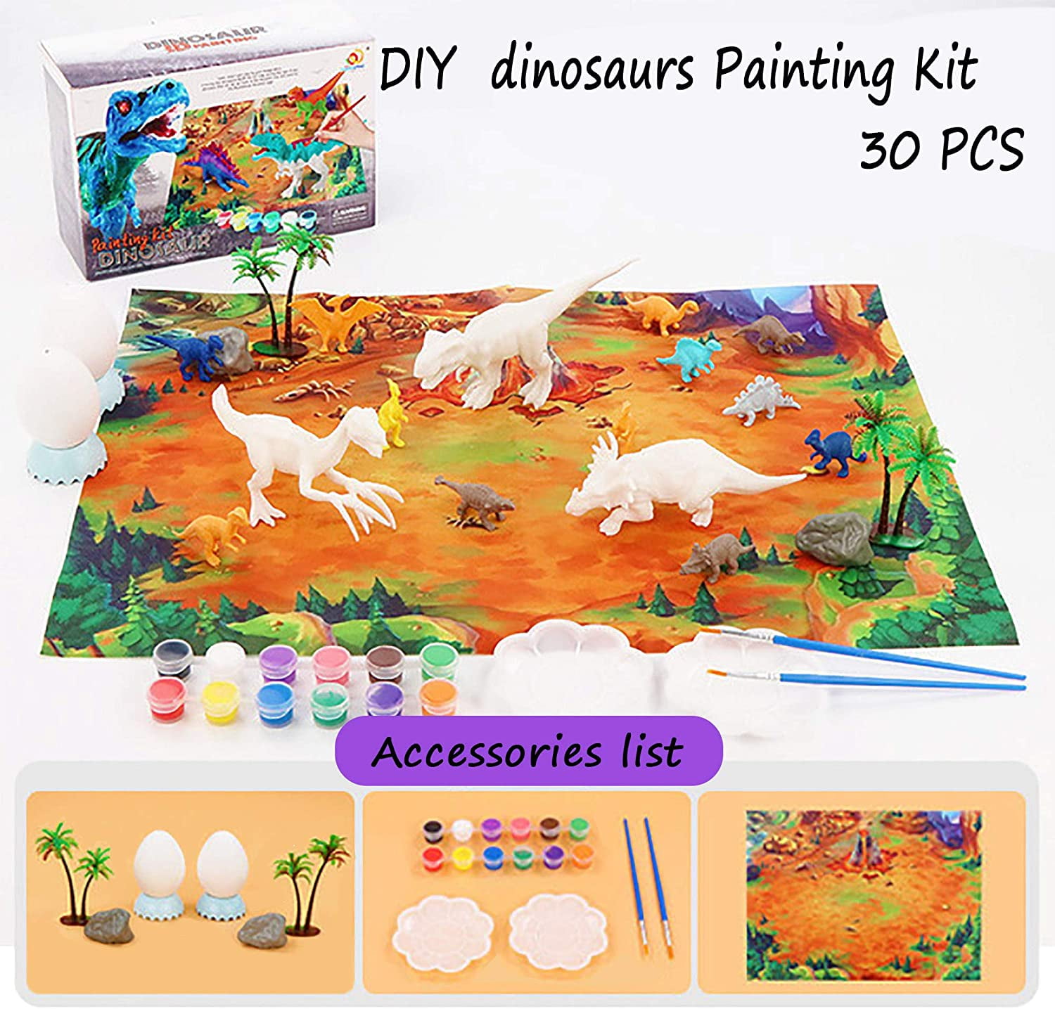 Party Favors Fun DIY Crafts for Boys Girls Kids Activities Supplies Toddler Creativity Project Yileqi Create Your Own Dinosaur Art Kit Toy Arts and Crafts Kit for Kids Age 3 4 5 6 7 8 Years Old 