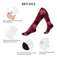 thumbnail image 6 of Socks Calf Pressure Socks Breathable Moisture Absorbent 11.8in×7.9in Full Print Designed For Hiking Walking Sports Argyle Plaid Magenta_1 1 Black, 6 of 8