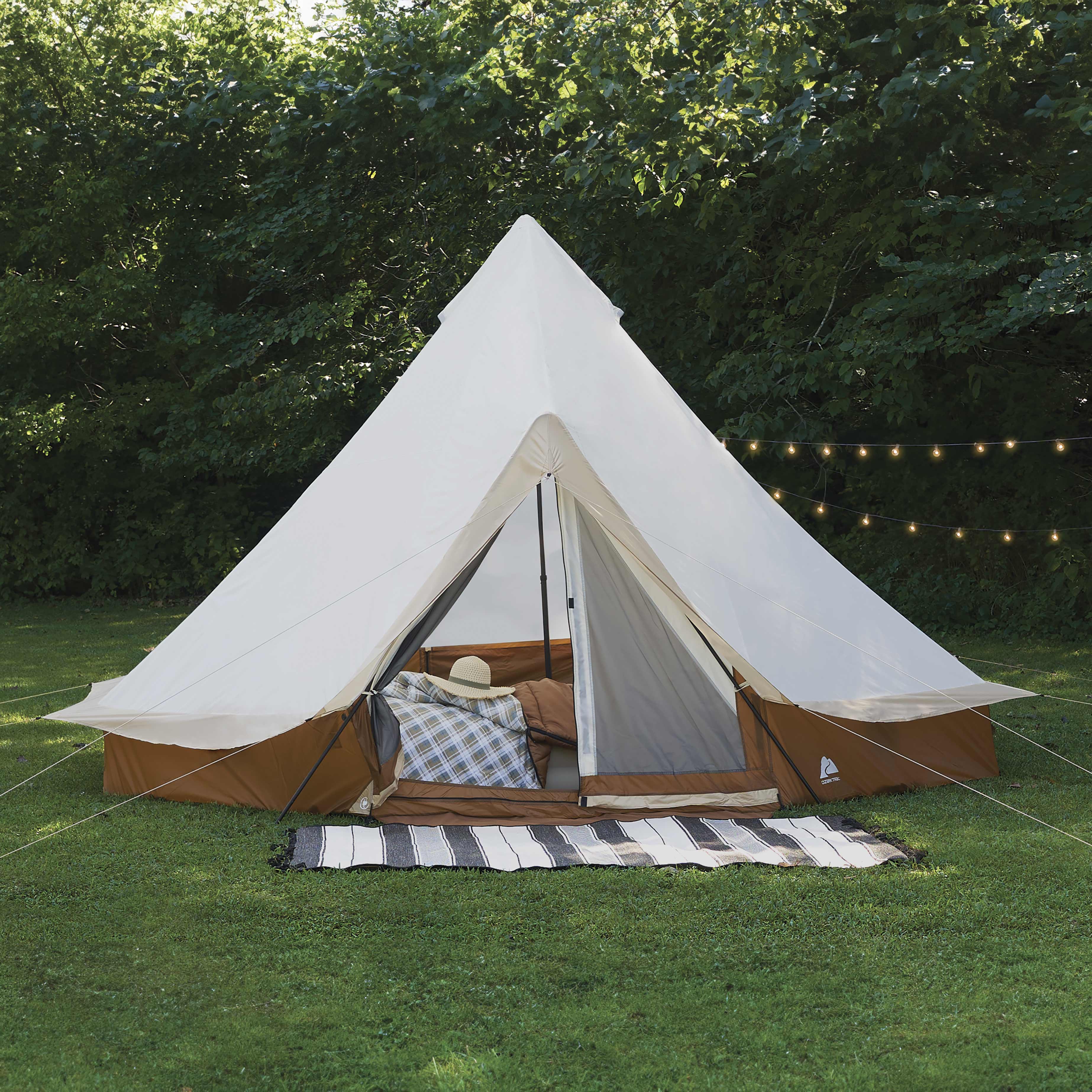 Carpa tipo campana para 8 personas con luces de cadena, 15 x 15 pies, 22.57 lb 7