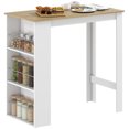 thumbnail image 1 of HOMCOM Bar Table Counter Height Dining Table with 3 Shelves, White, 1 of 10