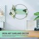 thumbnail image 5 of KAIYANG Letrero de bienvenida con guirnalda, anillo de metal artificial con flores, decoración de letrero de bienvenida (verde), 5 of 5