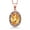 Citrine, November, variant on 18K Rose Gold Plated Silver Red Created Ruby Pendant Necklace for Women (3.84 Cttw, Oval 14X10MM, Gemstone July Birthstone, with 18 inch Silver Chain)