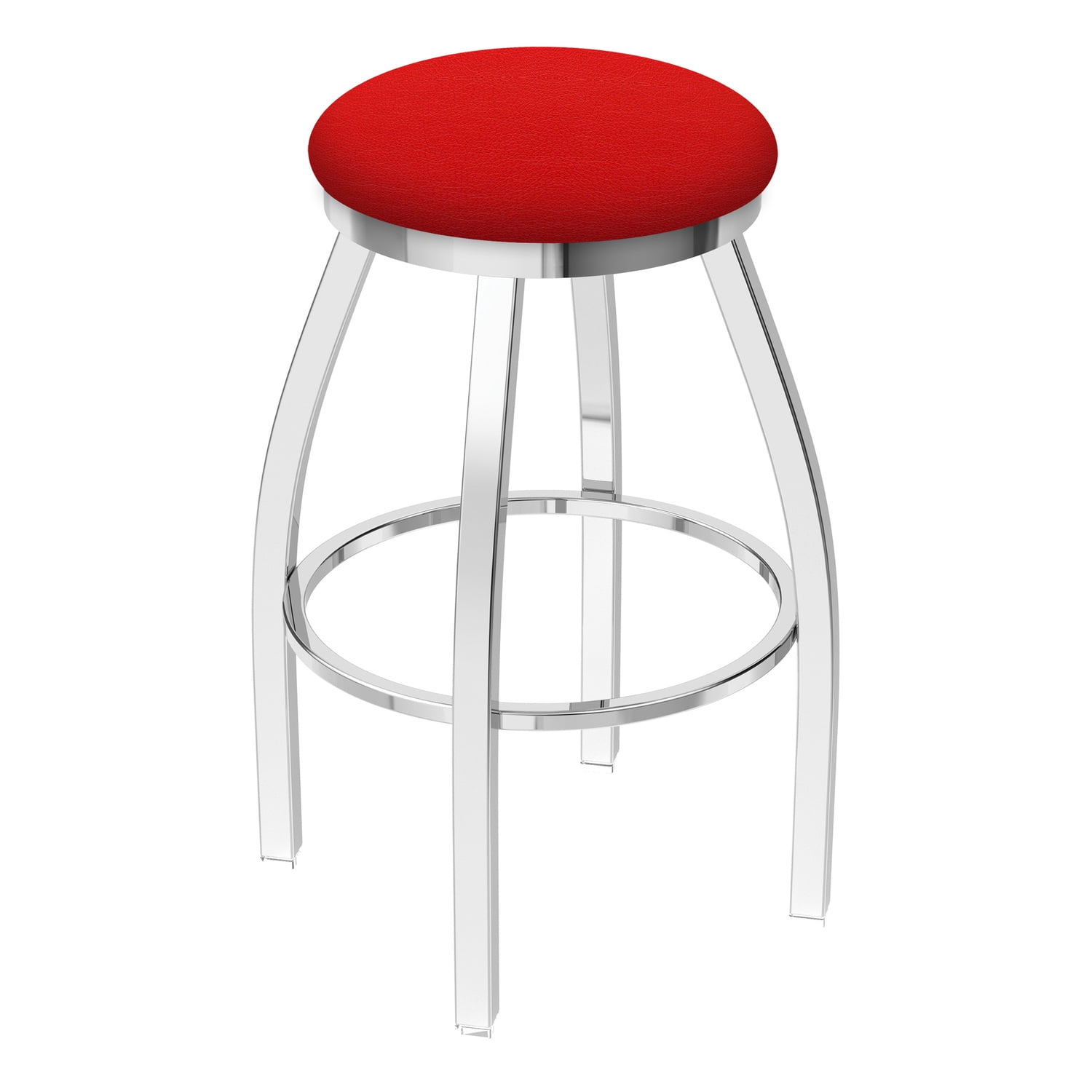 802 Misha 36 Inch Swivel Extra Tall Bar Stool With Chrome Finish And Canter Red Seat Walmartcom Walmartcom