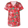 thumbnail image 1 of Blusas De Manga Corta Con Cuello En V De Navidad Para Mujer Blusas De Uniforme De Trabajo De Enfermeras XBTCLXEBCO Rojo;XXL, 1 of 6