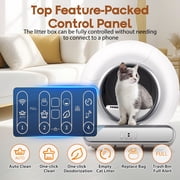 Self Cleaning Cat Litter Box, 115L Automatic Litter Box w/ Liner, 10 Sensor Protection for Multi Cat, Dual APP+ Panel Control,Odor Removal,Litter Box