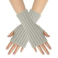 thumbnail image 2 of TERGAYEE Womens Fingerless Gloves,Winter Warm Knit Crochet Thumbhole Arm Warmers,Knitted Gloves Warm Gloves,Knit Arm Warmers,Winter Warm Gloves Cold Weather Mittens, 2 of 6