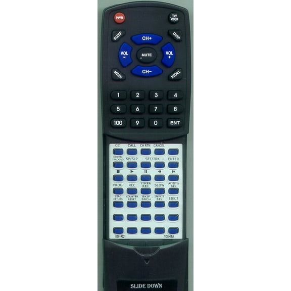 Replacement Remote for TOSHIBA MV14FL4, MV20FL1, VCFL20S, BZ614221, MV14FM4, MV20FL3, MV20FL4, MV20FM4, MV20FM3, RTBZ614221