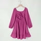 thumbnail image 4 of Vestido Largo de Manga Larga de Color Sólido de Moda Y Cómodo para las Niñas con Falda Plisada de Cinturón para Diario, Viajes, Vacaciones, Fiestas de Cumpleaños, 4 of 9