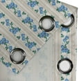 thumbnail image 4 of Ambesonne Ivory and Blue Grommet Curtain, Retro Stripes Roses, 50" x 96", Ivory Blue Green, 4 of 6