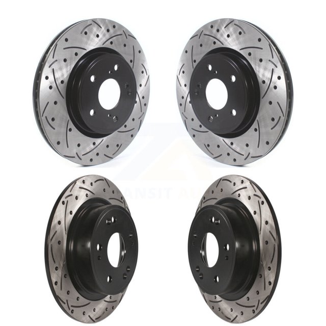 DS-One Front Rear Coated Drilled Slotted Disc Brake Rotors Kit for Car Honda Accord KD-100391