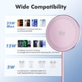 thumbnail image 2 of Magnetic Wireless Charger, Slim Pink Charging Mat, 25W Fast Charging Pad Compatible for iPhone 17/16/15/14/13/12, AirPods, 2 of 9