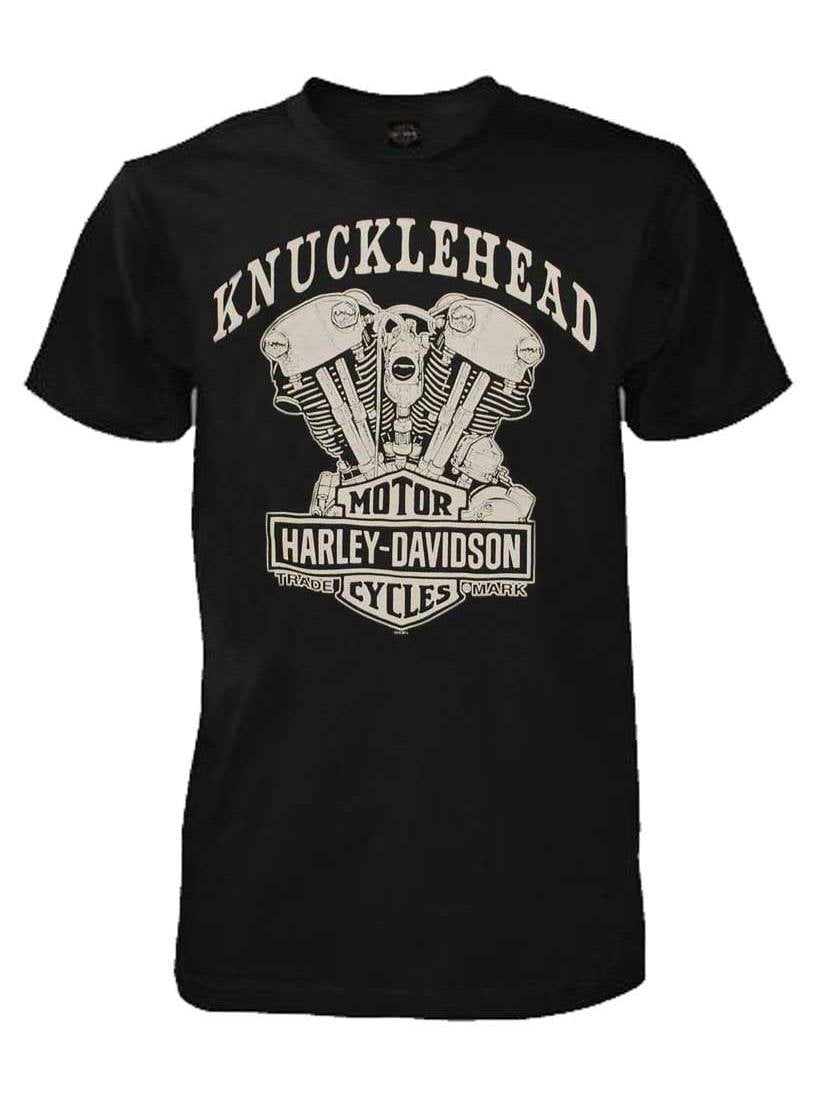 Men S Knucklehead Engine Authentic T Shirt Black 30298302 Harley Davidson Walmart Com