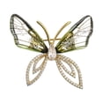 thumbnail image 2 of Segolike Butterfly Brooch Pin Rhinestone Brooch Pin for Women Brooch Badge Lapel Pin for Bridal Bridegroom Tuxedo Birthday Career Suit Green, 2 of 8
