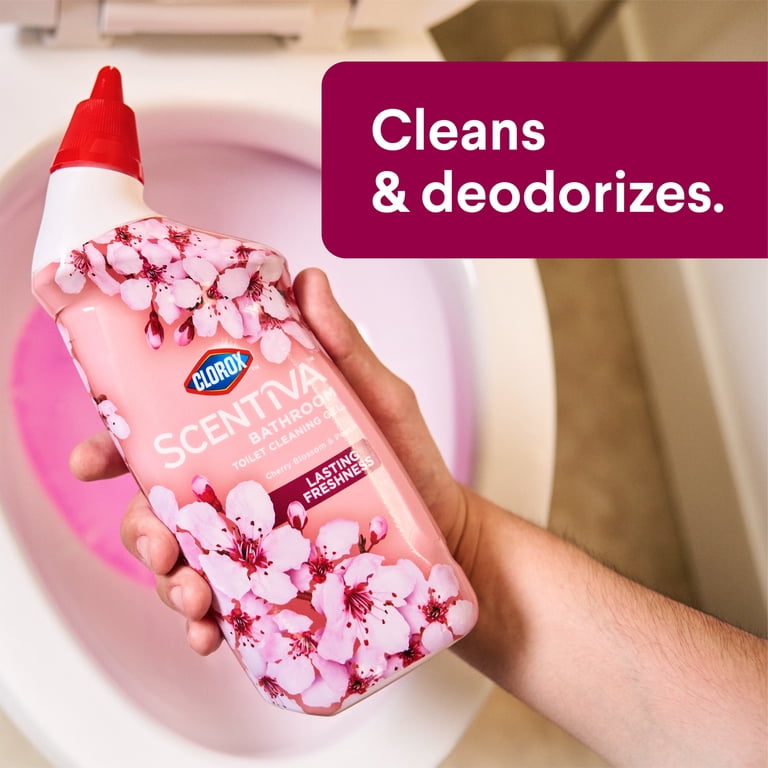 Clorox Scentiva Bathroom Toilet Cleaning Gel, Cherry Blossom and