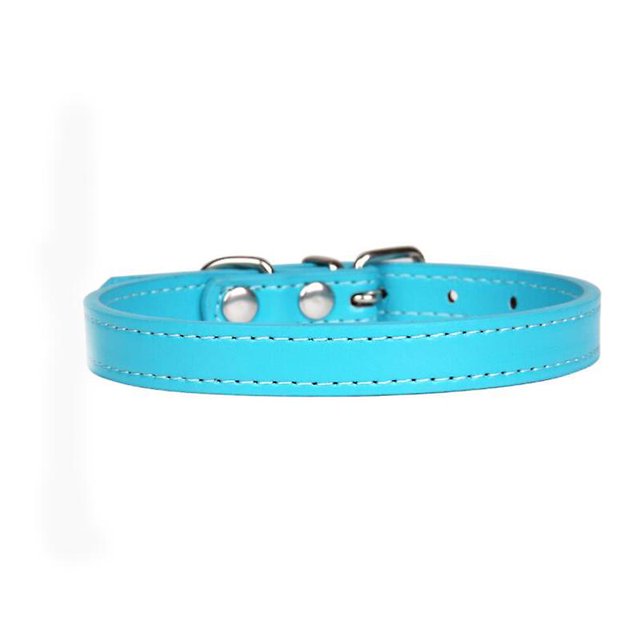 2pcs Pu Leather Solid Soft Colorful Pet Dog Collar For Small Medium Large Dogs Neck Strap Adjustable Safe Labrador Puppy Kitten Cats Collar_Jiuedso
