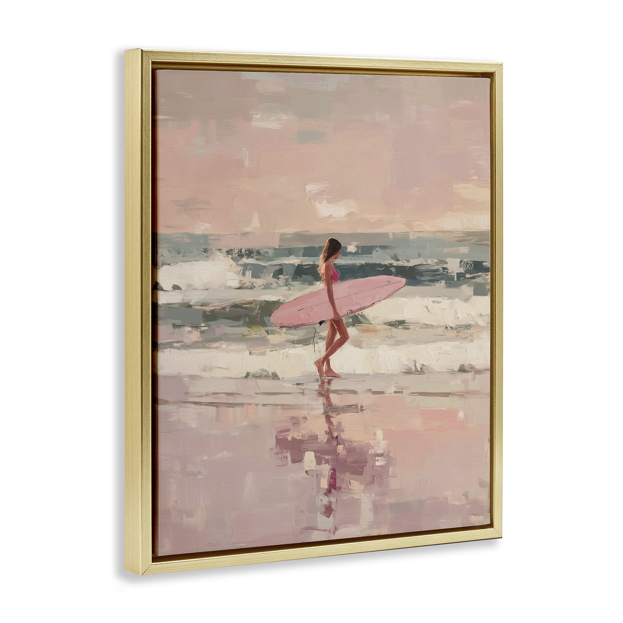 Stupell Industries Rider Of The Waves Gold Framed Floater Canvas Wall Art, design by Svetlana Aleynikova