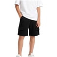 thumbnail image 3 of Zpanxa Boys Athletic Shorts Solid Lightweight Mid-Thigh Length, Running Shorts for Summer Sports, Breathable Fit, 3 of 6