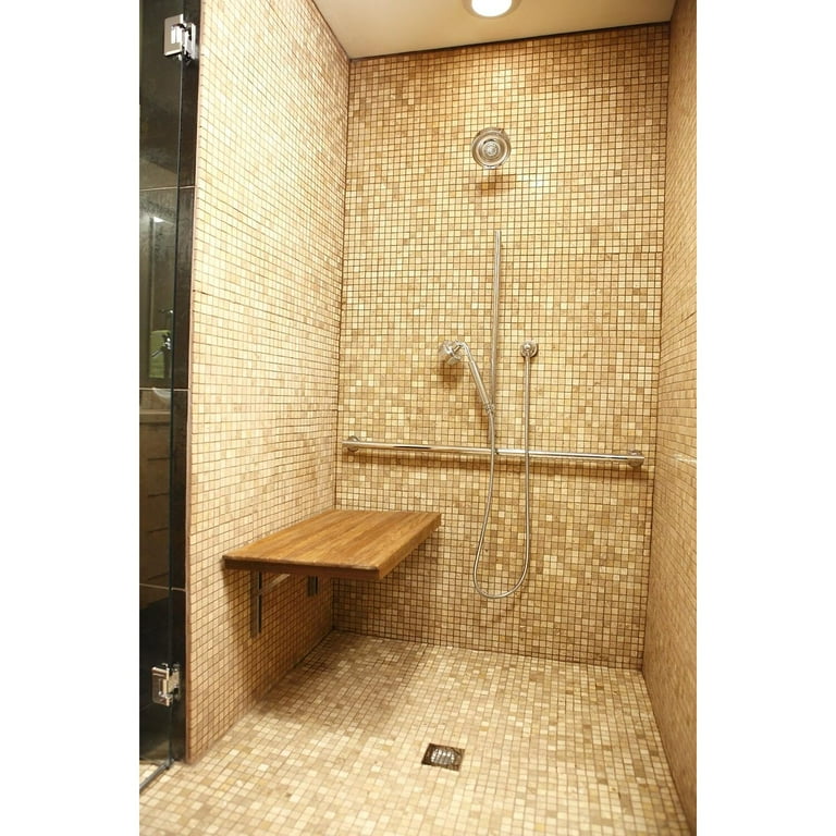 Teakworks4U Wall Mount Fold Shower Bench Finish Plantation Teak Walmart