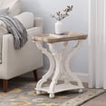 thumbnail image 2 of Christopher Knight Home Esther Table d'Appoint Française avec Plateau Rectangulaire, Naturel + Blanc en Détresse, 2 of 5