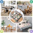 thumbnail image 4 of Pioneer Flower Floral Print Pattern Square Tablecloth,Waterproof Square Table Cover,Wipeable Spillproof Washable Table Cover for Home Kitchen Party Decor 42"X42"(107x107cm), 4 of 6