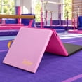thumbnail image 4 of Justice 6ft Three Panel Folding Gymnastics Mat with Carry Handles, Multi Color Pink and Black, 1.5-inch Thickness, 4 of 7