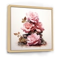 thumbnail image 2 of Designart "Stacked Rose on Spiritual Stones in Pink II" Floral Framed Wall Art - Pink Rose Entryway Framed Wall Art Print, 2 of 6