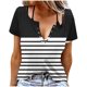 thumbnail image 1 of Camisetas de Cuello Redondo Botón de Impresión de la Moda de Manga Corta de las Mujeres, Poliéster Spandex, 1 of 5