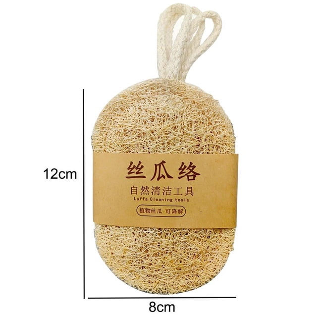 Esponja de Luffa Natural para lavar platos, almohadilla para fregar, fácil de limpiar, esponja para fregar, cepillos de cocina, 5 piezas