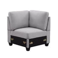 thumbnail image 4 of Fabric Linen Reversible Modular Modern Style Sectional Sofa-Light Gray, 4 of 9