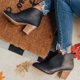 thumbnail image 5 of Zapatos informales cómodos de estilo británico de cuero con punta redonda para mujer a la moda, zapatos de tacón alto Wmkox8yii  hfjk491, 5 of 5