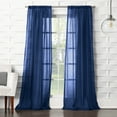 thumbnail image 1 of No. 918 Tayla Écrasé Texture Semi-Transparente Tige Poche Rideau Panneau, 50 "x 84", Indigo, 1 of 1