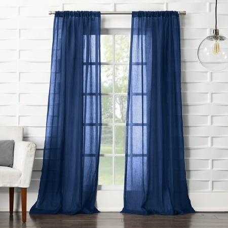 Nylon Single Panel - No. 918 Vida Semi-Sheer Rod Pocket Single Curtain Panel