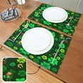 thumbnail image 2 of St Patricks Green Leprechaun with Clover Placemats Set of 4, Washable Table Place Mats for Kitchen Dining Home Table Decoration 12 x 18 inches, 2 of 6