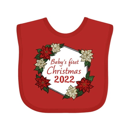 

Inktastic Baby s First Christmas 2022 Gift Baby Boy or Baby Girl Bib