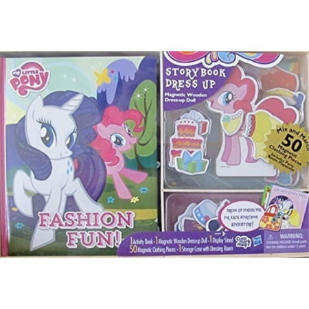 Hasbro MY LITTLE PONY Activity STORYBOOK and DRESS Up Magnetic WOODEN "PINKIE PIE" PONY Doll, STORY BOOK, Magnetic WOODEN Dress
