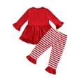 thumbnail image 3 of FOCUSNORM Ensemble de Vêtements de Noël 2 Pcs pour Filles, Chandail à Col Rond Imprimé et Pantalon Évasé, 3 of 6