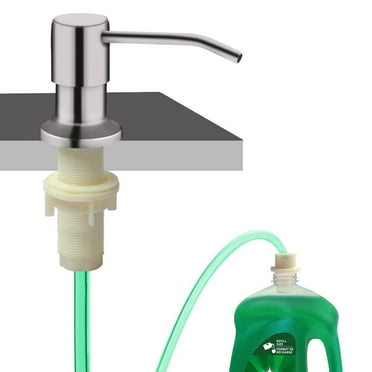 AOLIGEI Soap Dispenser for Kitchen Sink,Built in Sink Soap Dispenser (Brushed Nickel),Countertop Soap Dispenser Pump with 47" Extension Tube kit,No Need to Fill Little Bottle Again