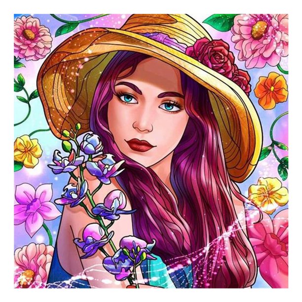Cuadros Decorativos 5D diamante pintura flor belleza completo redondo taladro Rhinestone DIY pared arte artesanía Likrtyny embutido en tela