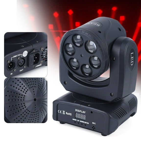 1500W Bee Eye Moving Head Stage Light 6 LED Beam RGBW Disco Party DJ Lighting