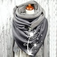 thumbnail image 2 of Women  Botanical Print Cotton Winter Warm Button Up Scarf, 2 of 3