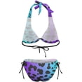thumbnail image 6 of SKQIT Women's Two Piece Leopard Print Halter Triangle Tie Side Bikini Bathing Suits, 6 of 7