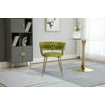 thumbnail image 2 of 2 Set Modern Velvet Dining Chair with Gold Metal Legs, Luxury Tufted Makeup Chairs with Woven Back, Accent Side Chair for Dining Room, Living Room, Kitchen, Vanity Room, Green, 2 of 9