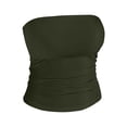 thumbnail image 6 of WTXUE Womens Strapless Tube Tops Basic Tee Shirts Sleeveless Bandeau Going Out Crop Tops Slim Fit Tee Tops Tank Casual Short Shirts Tight Shirts Summer Outfits Blackish Green L, 6 of 6