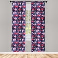 thumbnail image 2 of Ambesonne Ethnic 4-Panel Curtains, Elephants Geometric Motifs, 56"x84", Dark Pink Navy Blue, 2 of 4