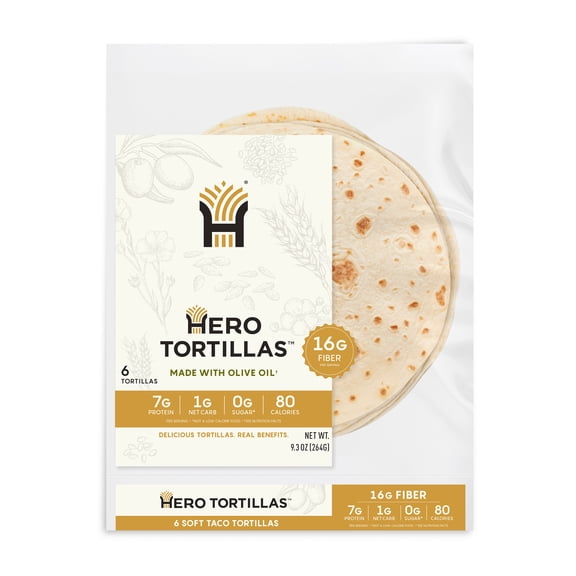 1g Net Carb Hero Flour Tortillas