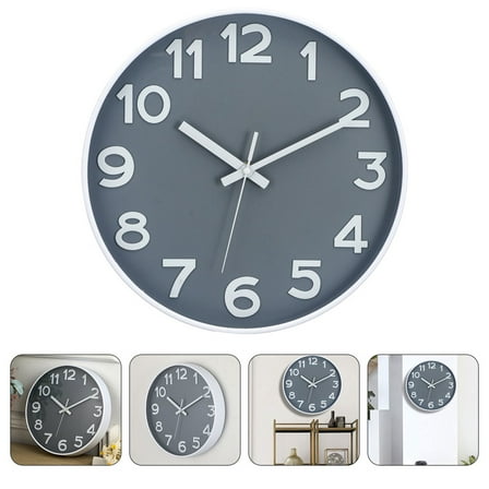 HEMOTON  Large Modern Wall Clock Clocks for Living Room Watch Round