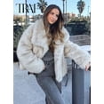 thumbnail image 4 of TRAF Metal Color Sequin Woven Jacket For Women Loose Stand Collar Long Sleeve Coat 2023 Autumn Winter Chic Female Outerwear, 4 of 5
