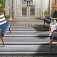 thumbnail image 2 of SAFAVIEH Martha Stewart Striped Indoor/Outdoor Area Rug, Light Grey/Charcoal, 6'7" x 9', 2 of 7